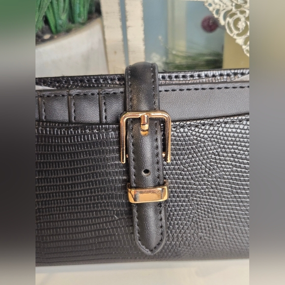 Anne Klein Black 2 Pce Wallet with Gold Buckle - Picture 2 of 6